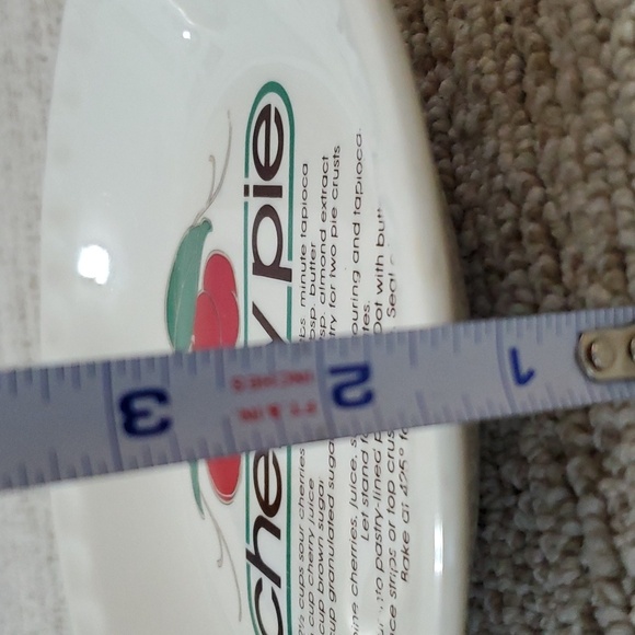 Cherry Pie Plate With Recipe Heavy Porcelain Dish Bake Cook Dining Party - Picture 5 of 8